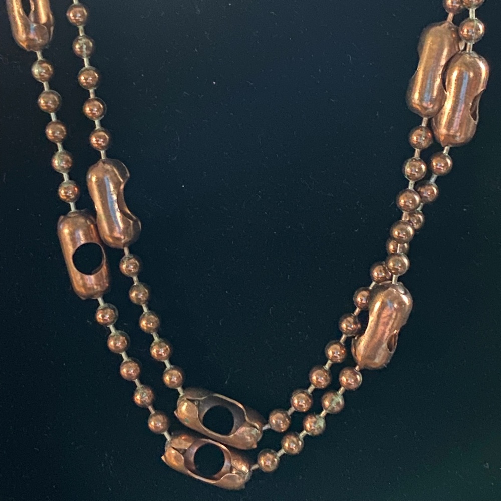 Metal Chain Necklace Copper Plated Handmade